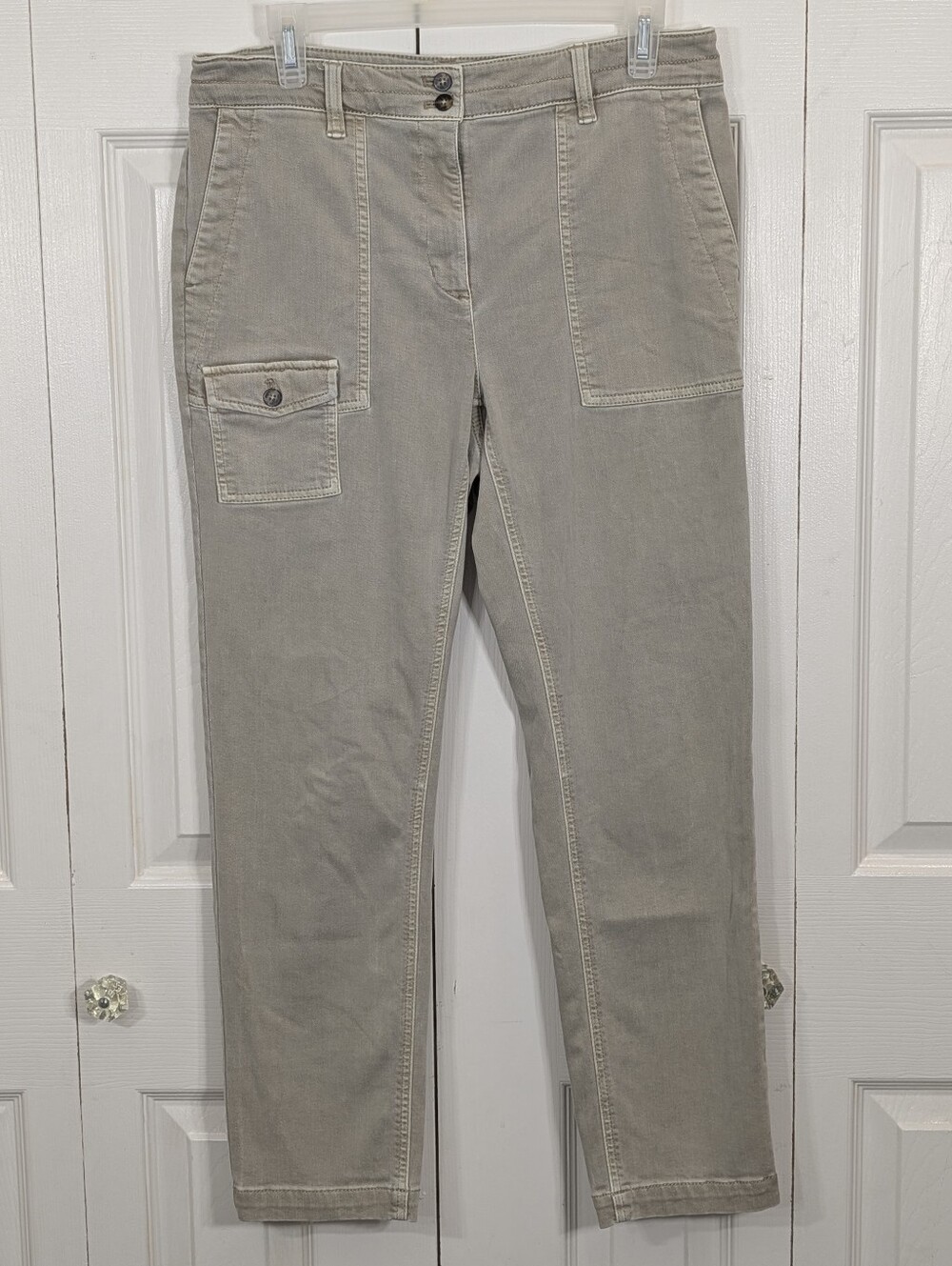 J.Jill: Highrise Cargo Utility Skinny Jeans - Beige - Size 10